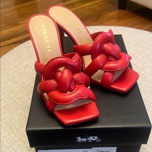 Coach Red Kellie  Heeled Shoes 7